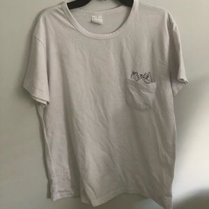 white pocket tee